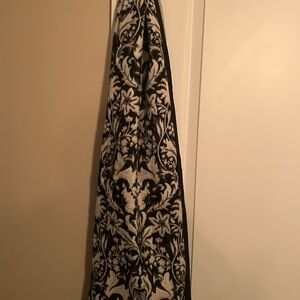 Vince Camuto Black and Cream Floral Scarf